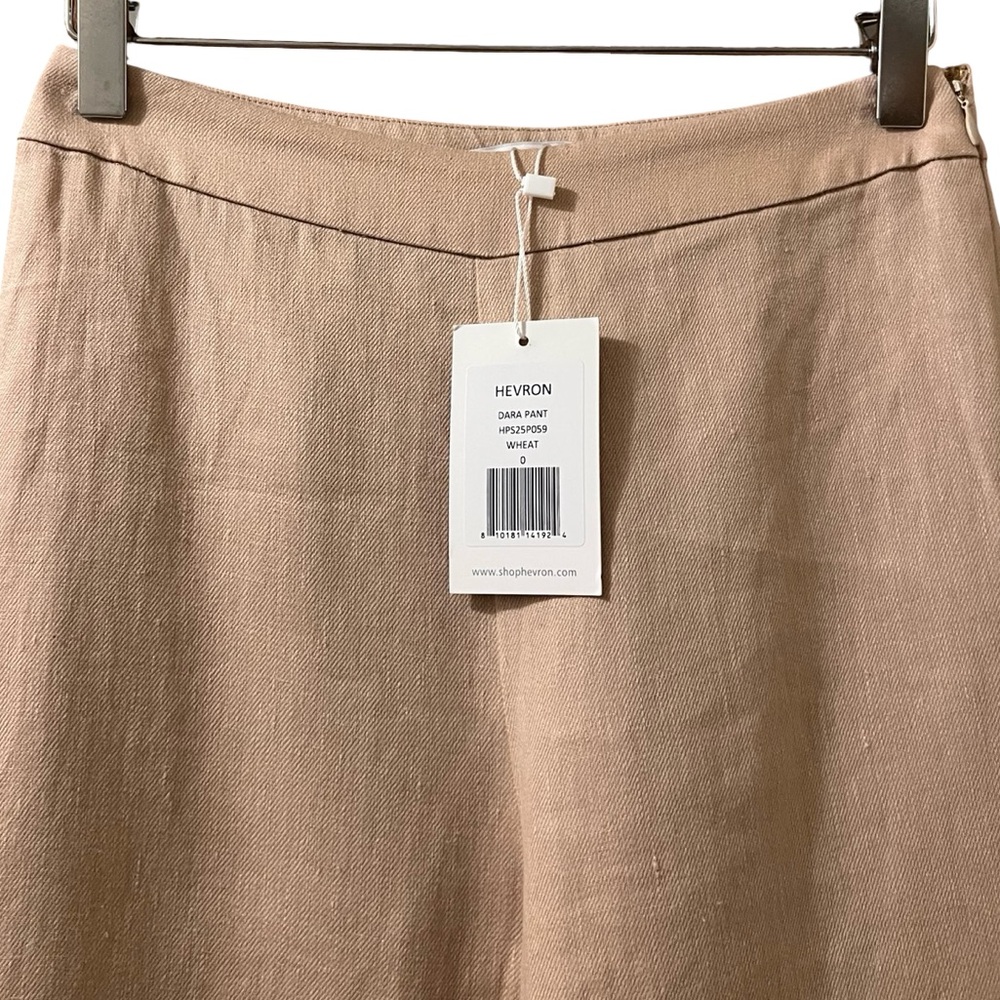 Hevron Pants Dara Hemp Wide‎ Leg Slit Flare Trousers Sz 0 Quiet Luxury Casual - Picture 7 of 15
